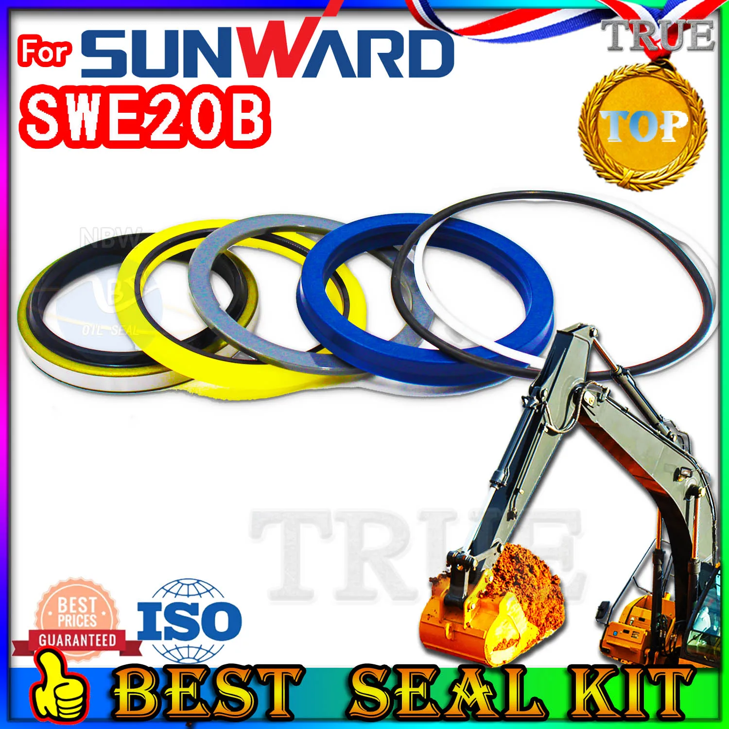 

For Sunward SWE20B Oil Seal Repair Kit Boom Arm Bucket Excavator Hydraulic Cylinder adjuster POSITIONING Backhoe Breaker type