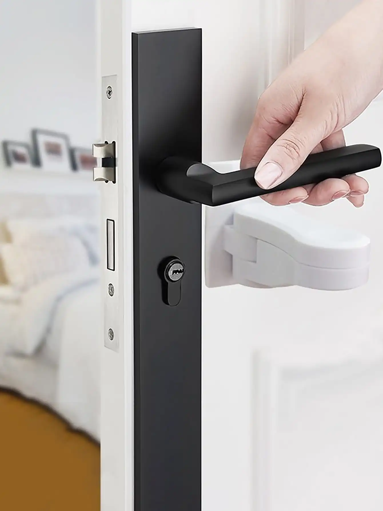 vvocci  Baby Safety 1pc for Cabinet Drawer DoorstopChild Safety Lock Handle Multi-function Door Lock view 2