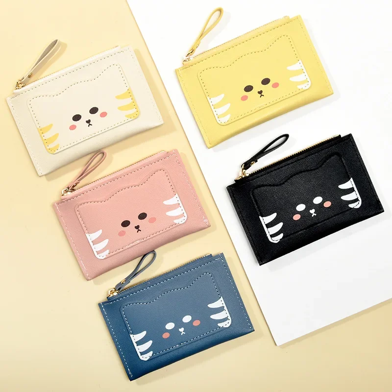 Korean Version of New Women's Wallet Short Cute Cartoon Multifunctional Coin Purse Student Zipper Multi Slot Card Bag