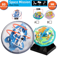 New Magic 3D Space Mission Maze Globe Puzzle Intellect Ball  80-100 Obstacles  Educational Interactive Brain Teaser for Children