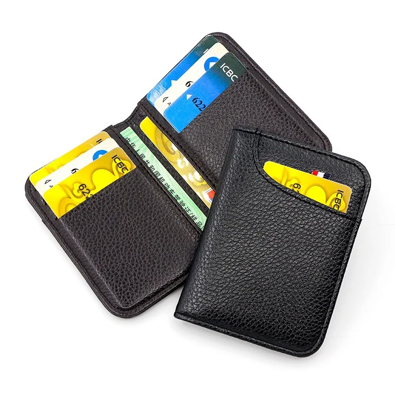 H014 New Wallet Men\'s Short Small Multifunctional  ID Card Holder PU Leather Business Men Purse Fashion High-quality Casual Bag