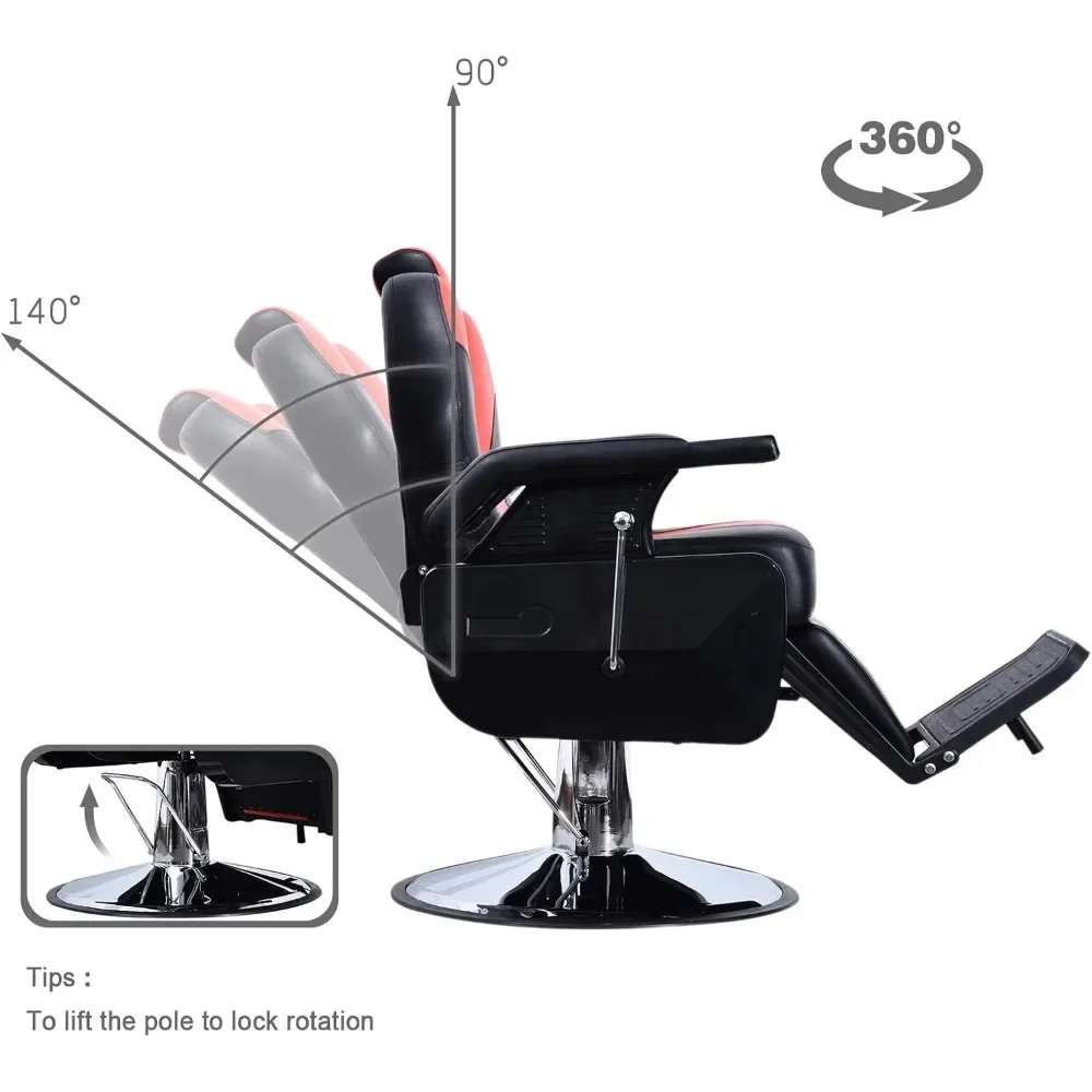 Salon Chair for Hair Nail Salon Chairs Barbering Equipment Barber Swivel Hairdressing Barbershop Furniture Commercial