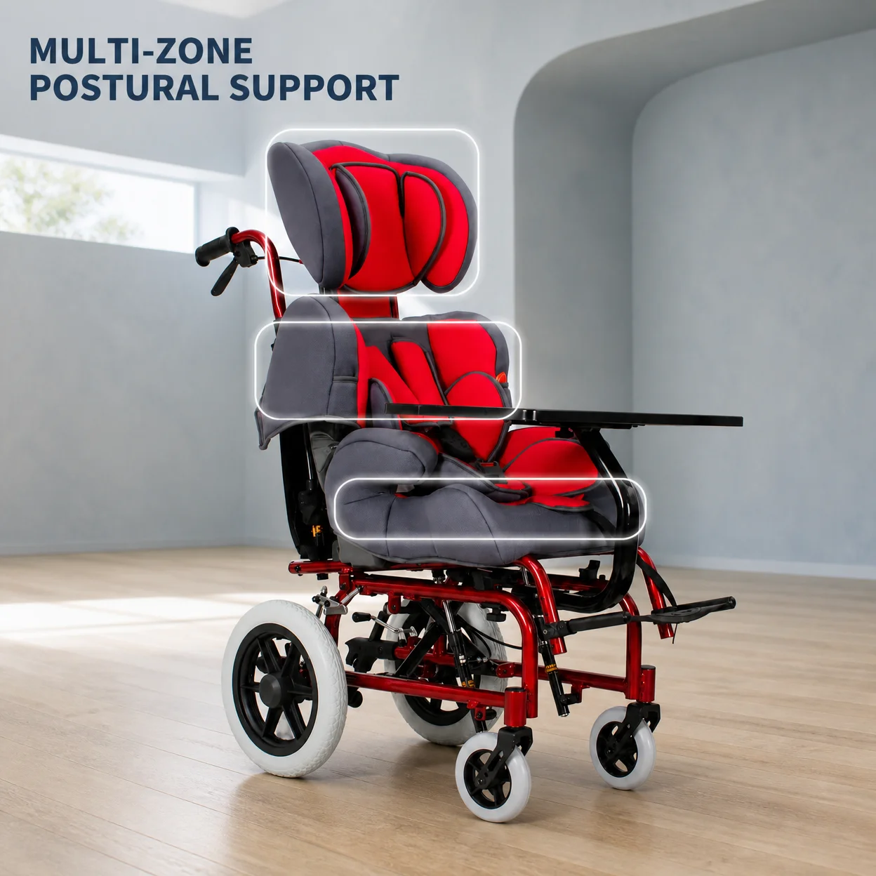 *I% Compact Folding Manual Wheelchair 33 cm Folded Width Aluminum Alloy Frame 100 kg Capacity with Flip-up Footplates