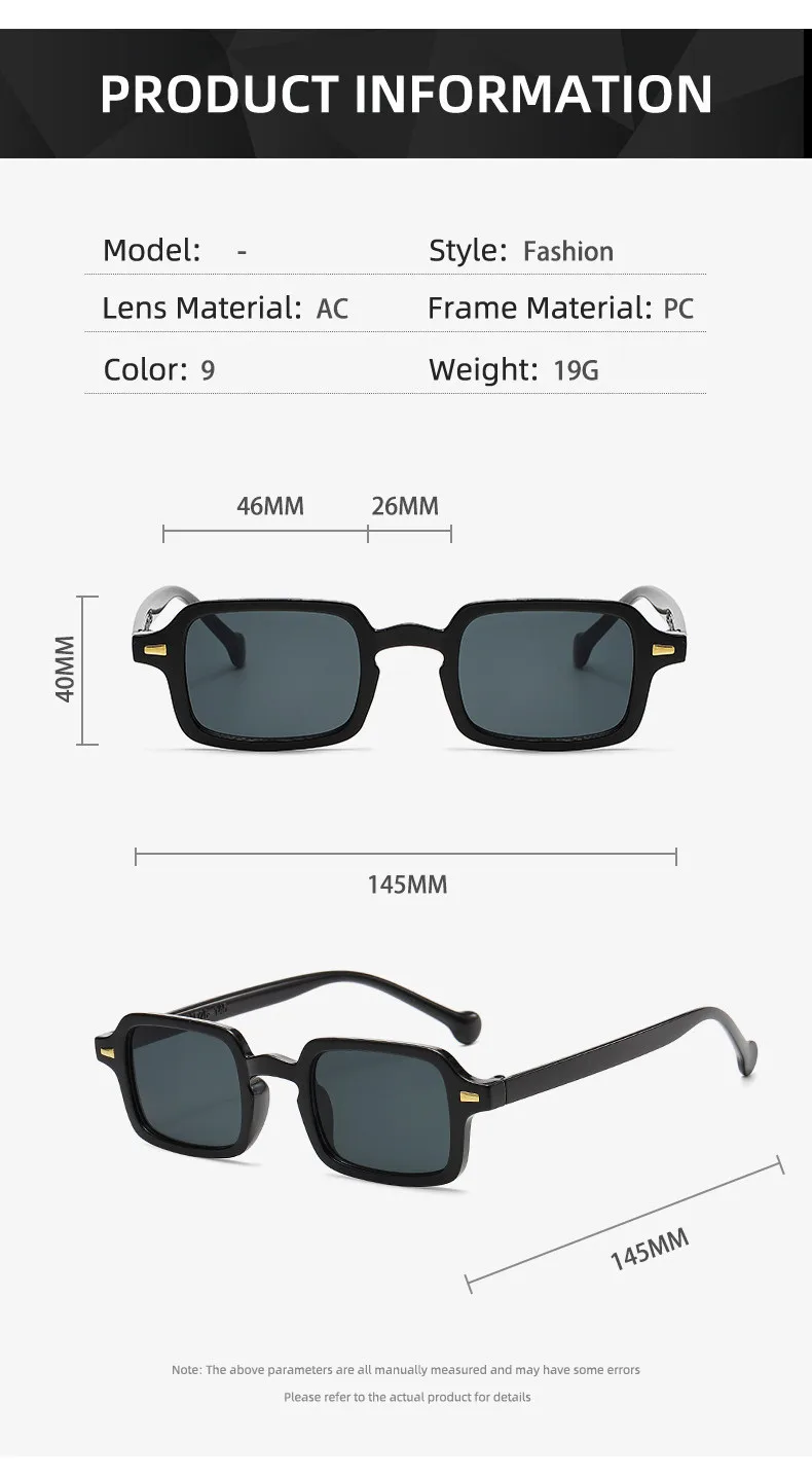 Luxus Rechteck Sonnenbrille Frauen Vintage Marke Designer Quadratische Gläser Shades Anti-glare UV400 – Detail 4