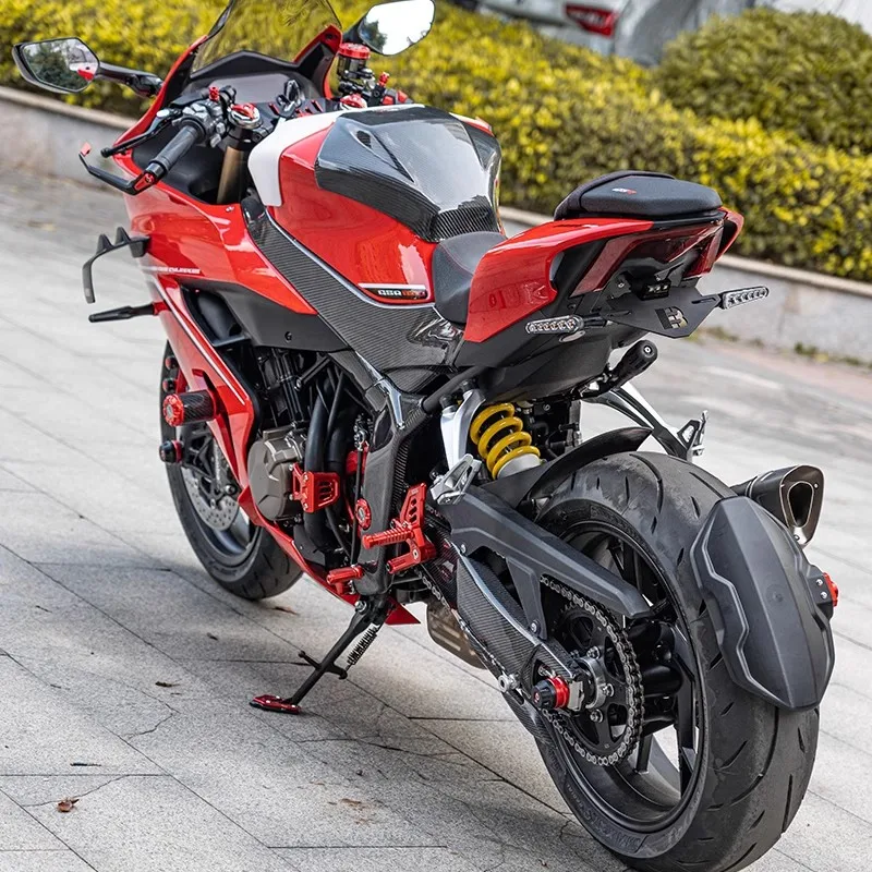 Carbon Fiber Parts FOR QJMOTOR SRK 800 600RS SRK800 SRK600RS 800RR Fairing Spoiler Engine Brake Disc Frame Exhaust Tank Cover
