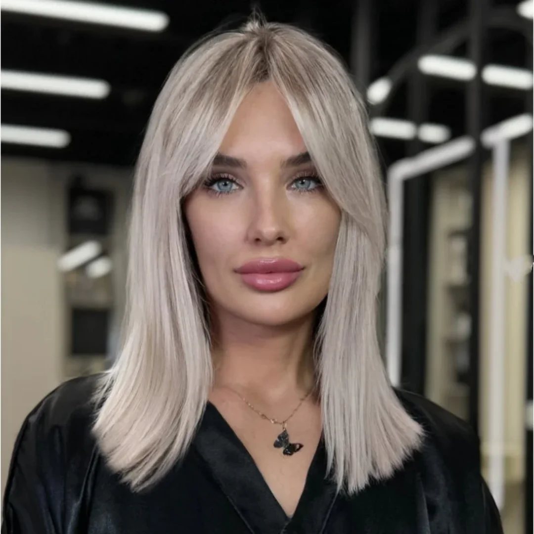 

100%human hair wig Soft Highlight Blond Blonde Straight Hair 150 density and 13×4 lace front wig baby hair pre plucked