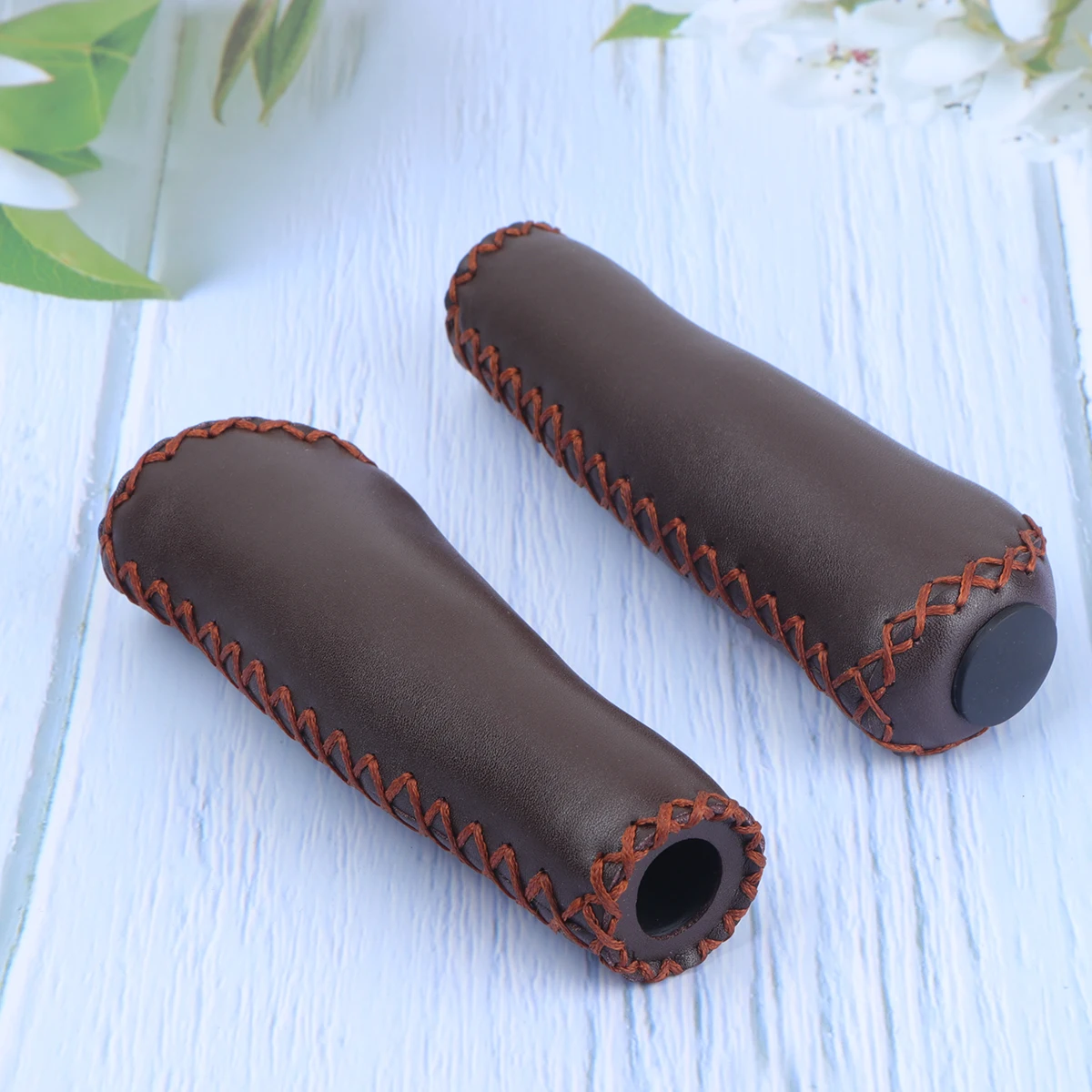 

1 Pair Microfiber Handlebar Grips Tpr Non-Slip Ergonomic Bike Handle Cover Long Comfortable Shock Absorbing Grip