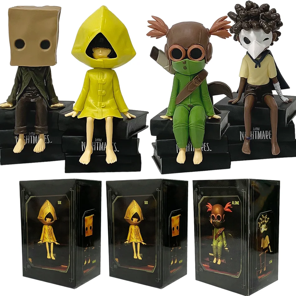 Figura de acción de Little Nightmares Six/Mono/Leon con impermeable amarillo, figura coleccionable de anime, juguete de PVC para adultos.