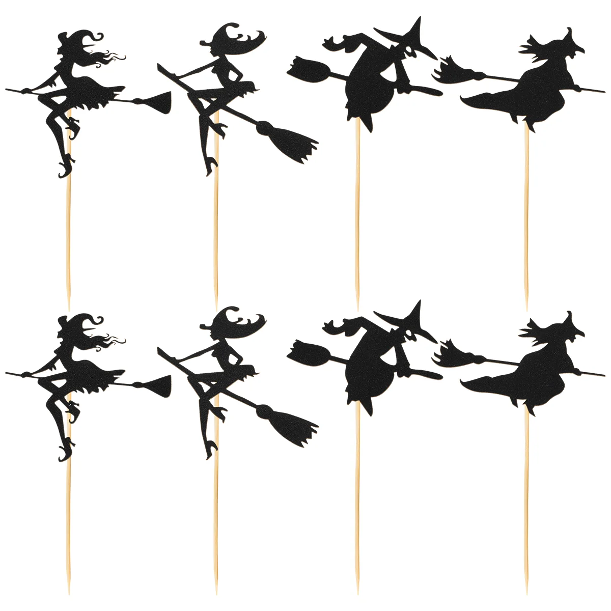 1 Set of 16 Pcs Witch Pattern Cake Toppers Fun Cake Picks Paper Cupcake Decor Cupcake Topper Cake Topper Halloween