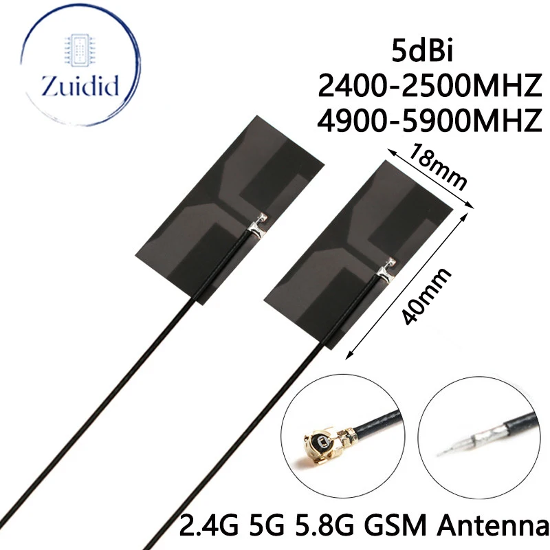 2.4G 5G 5.8G GSM Dual Band Built-in Antenna WiFi Module FPC Board High Gain 5dBi Omnidirecational Ipex4 IPEX/U.FL Connector