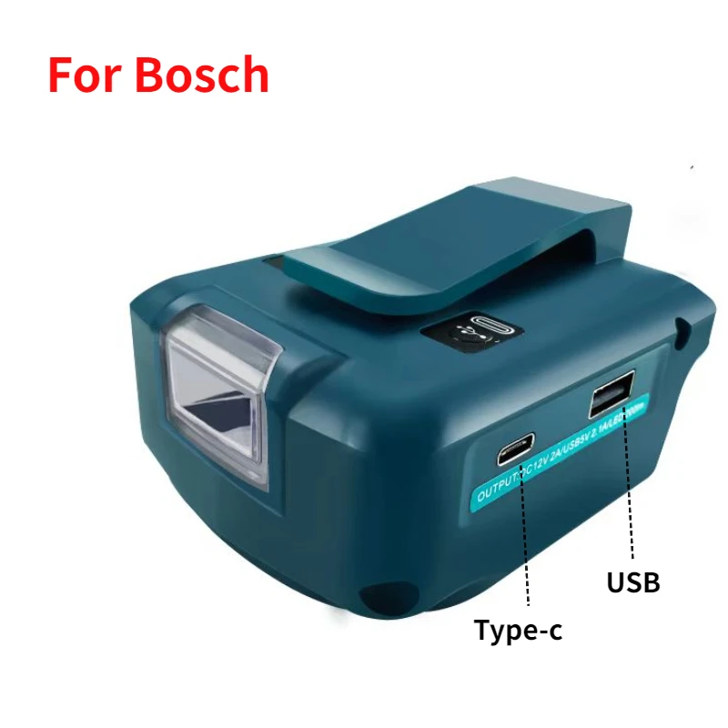 ZWINCKY batería de litio para Bosch, 14,4 V, 18V, 5V, 12V, Puerto convertidor tipo C con foco de luz LED para baterías Bosch
