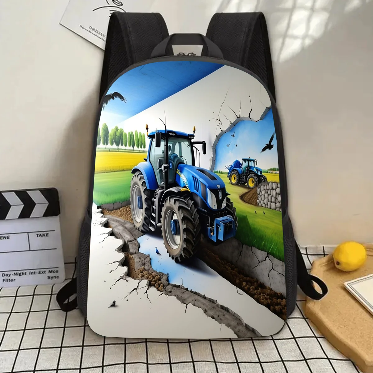 1 mochila colorida con diseño 3D - bolso de hombro informal de gran capacidad de 17 pulgadas con soporte para botella de agua