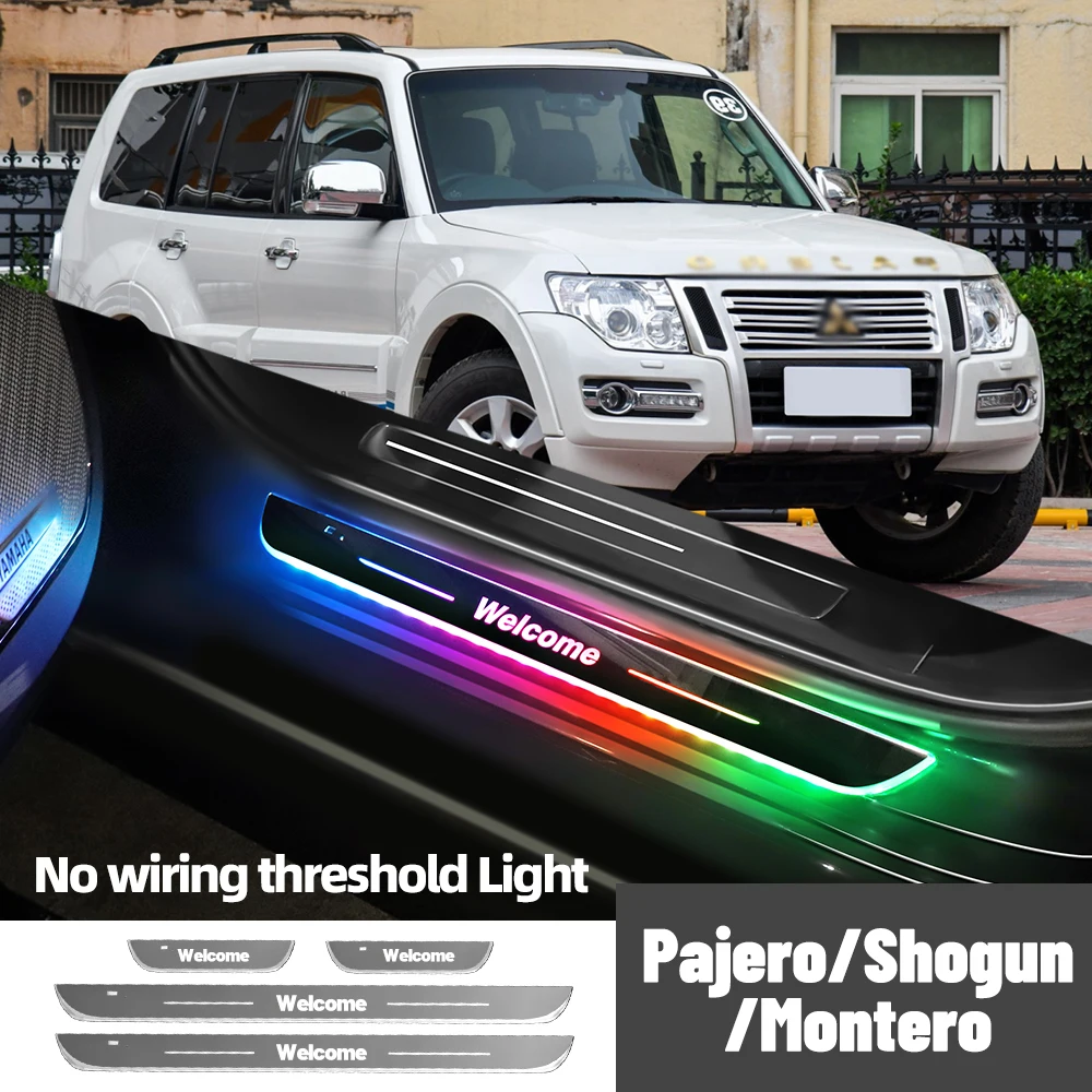 

For Mitsubishi Pajero Shogun Montero Sport Car Door Sill Light Customized Logo LED Welcome Threshold Pedal Lamp Accessories