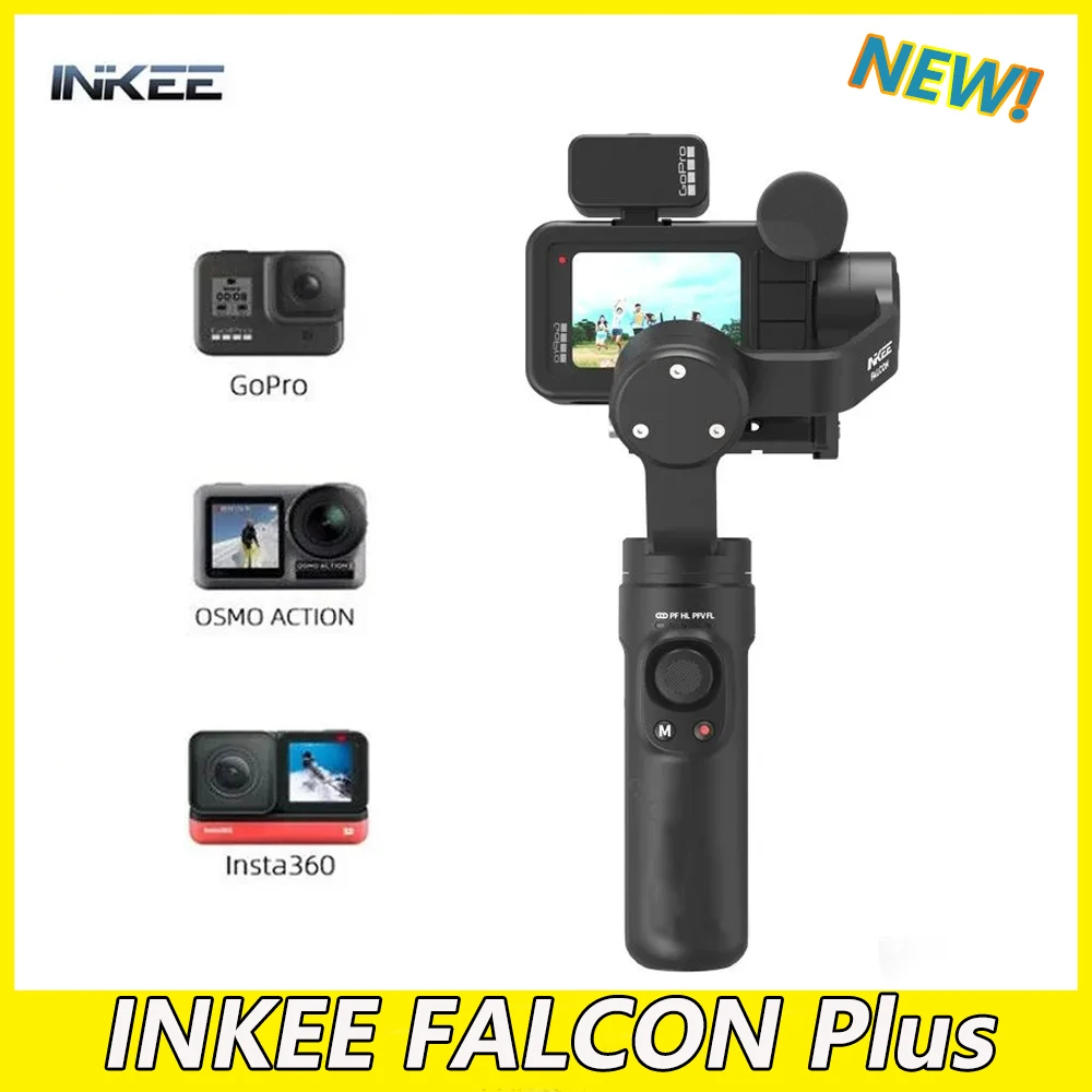 INKEE FALCON Plus Action Camera Handheld Gimbal Stabilizer Anti-Shake Wireless Control for GoPro Hero 9 8/7/6/5 OSMO Insta360