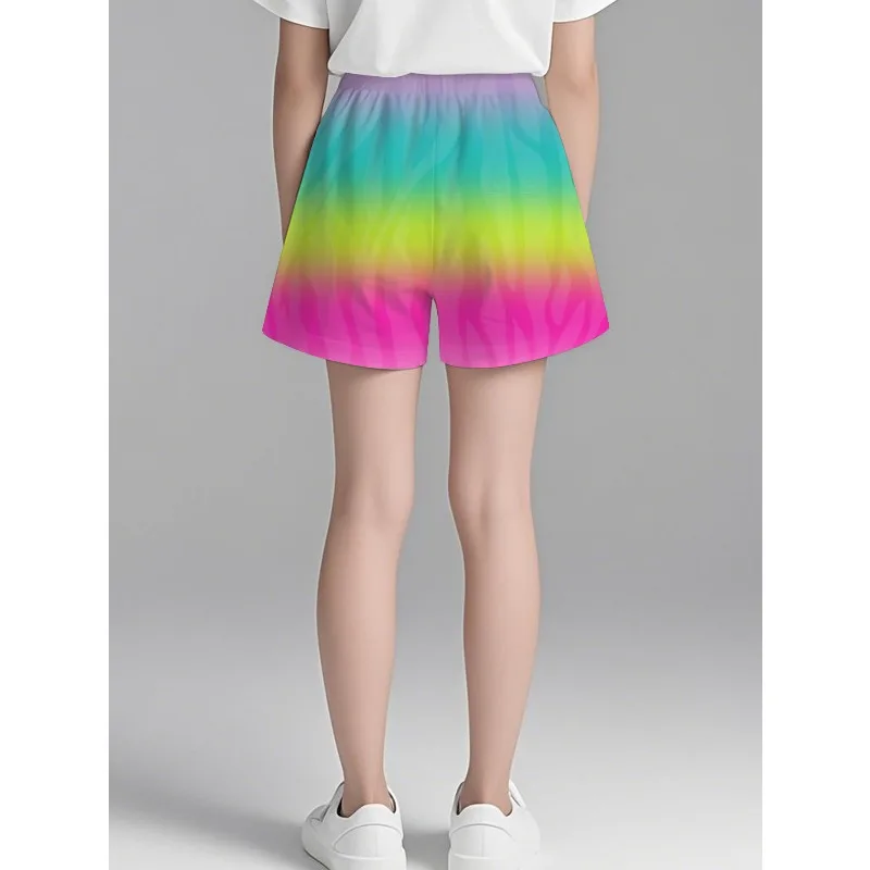 

Новые 3D-шорты с модным фэнтезийным принтом для девочек, красочные градиентные шорты для активного отдыха и спорта, подарок для девушки