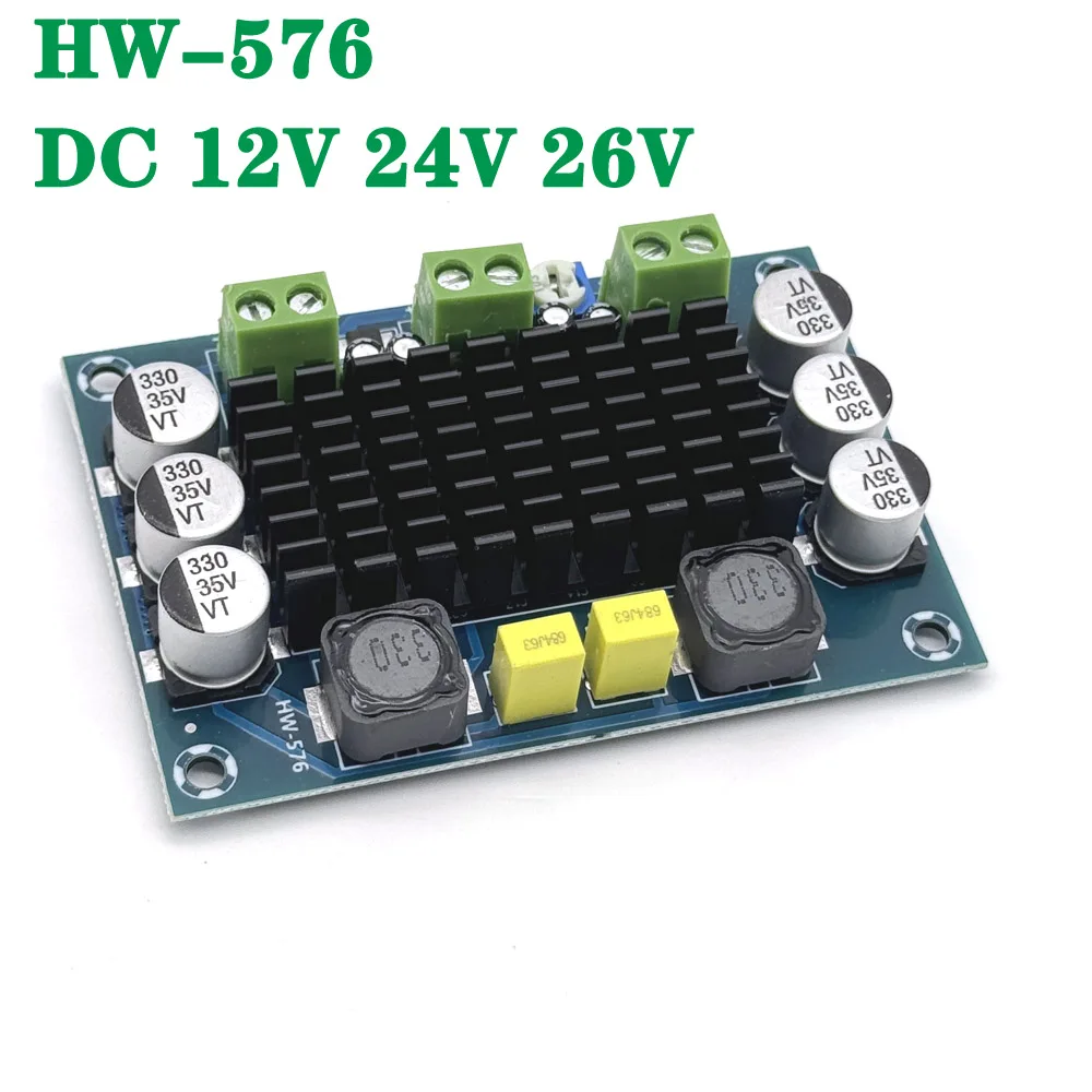 HW-576 DC 12V 24V 26V High Power Digital Power Amplifier Board TPA3116D2 Audio Amplifier Module Class D Double Channel 100W