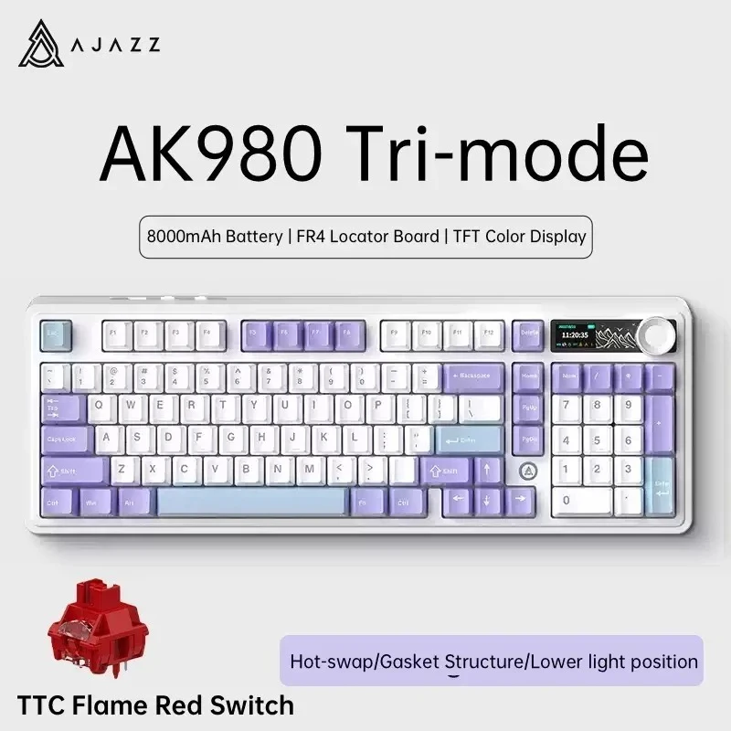 Ajazz AK980 V2 RGB バックライト付きメカニカルゲーミングキーボード