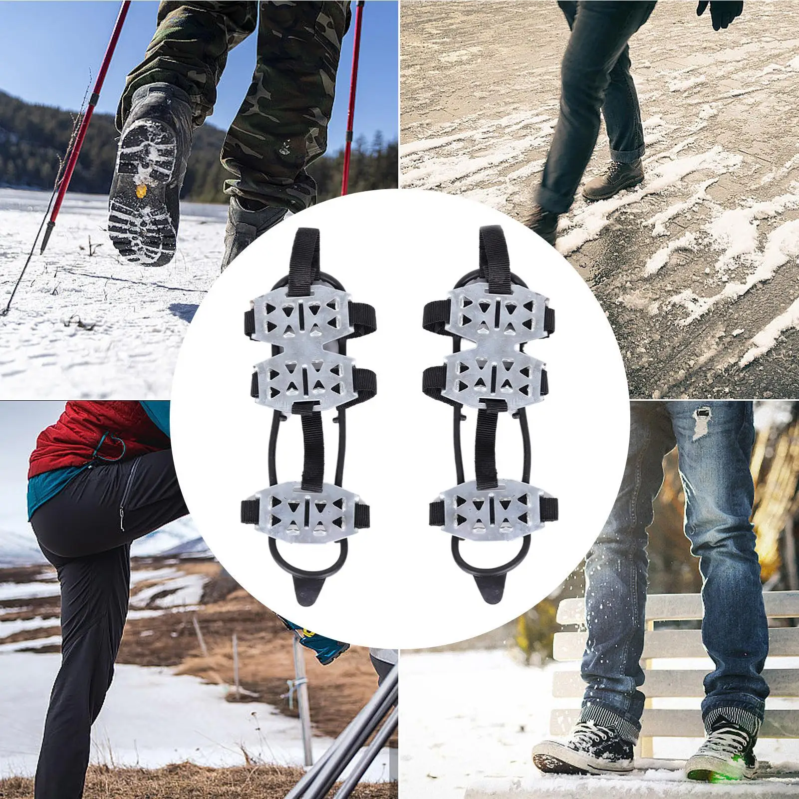 雪や氷用の靴スパイク 滑り止めアイゼン グリッパー ハイキングスパイク 冬のハイキング 登山 釣り トレッキング アウトドア用