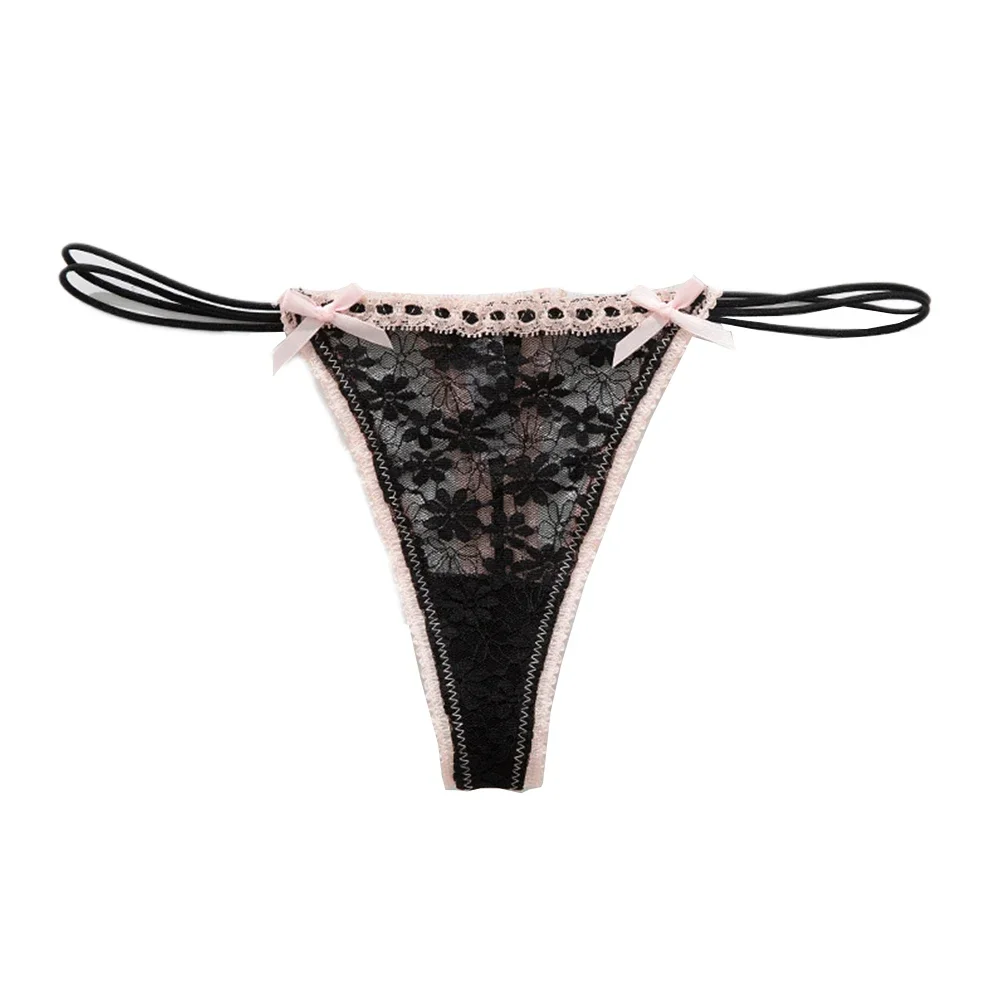 الإناث منخفضة الخصر Strappy سراويل داخلية نسائية من الدانتيل مثير سراويل رفيعة جميع المواسم تنفس مرونة متوسطة التجفيف السريع