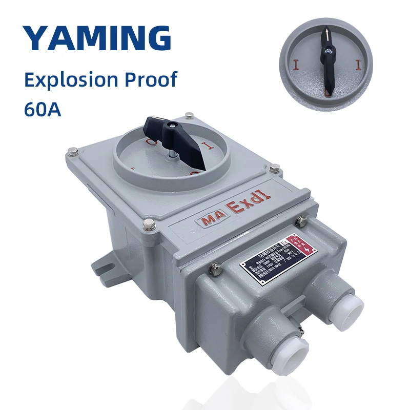 Explosion Proof Rotary Switch With Aluminum Shell Three-phase 380V 60A Start Stop Control EX