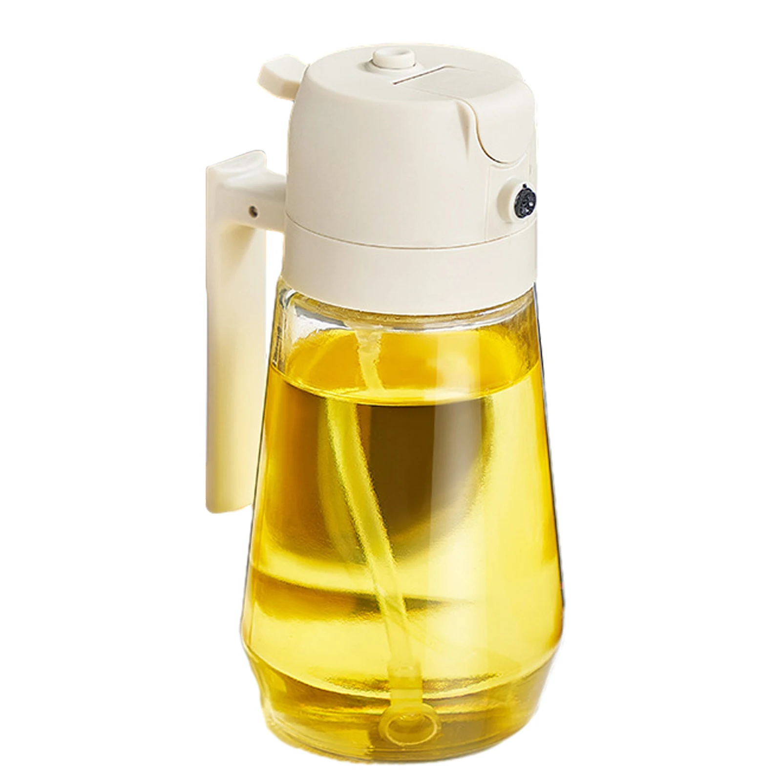Bouteille pulvérisateur d'huile d'olive 2-en-1 de 450 ml avec distributeur d'huile en verre pour la 
