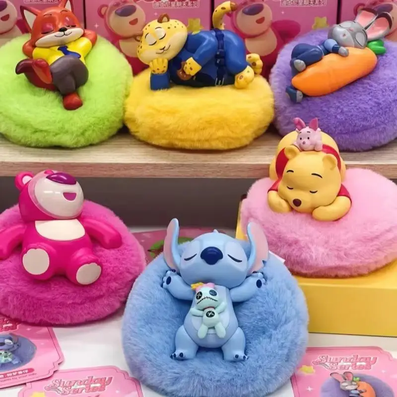 

Origianl Disney Sunday Series Blind Box Cute Magnetic Aromatherapy Stitch Winnie Nick Figures Surprise Box Birthday Gifts Toys