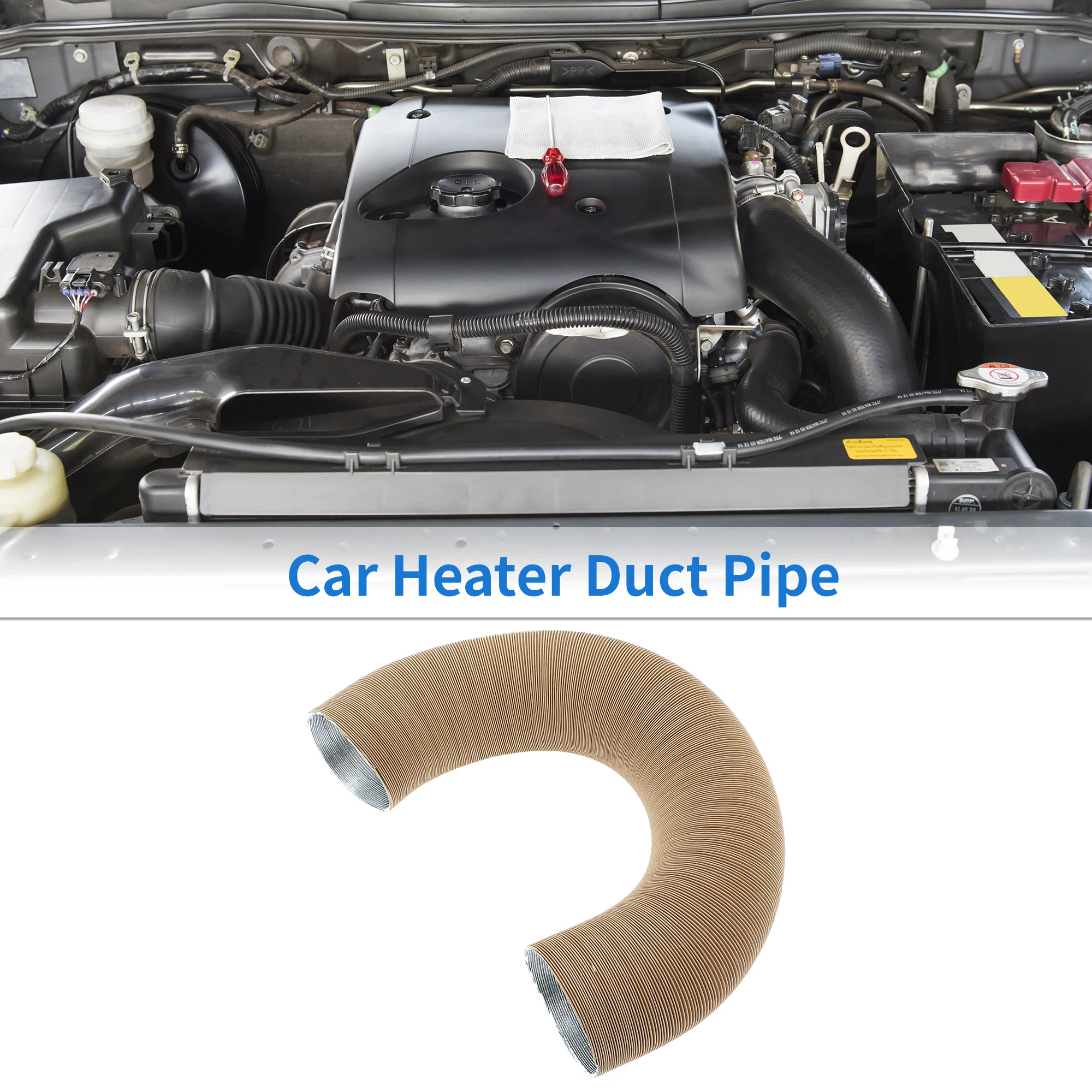 

UXCELL Car Heater Duct Pipe Warm Air Ducting Hose 75mm ID 100cm Max L Aluminum Foil 1Pc