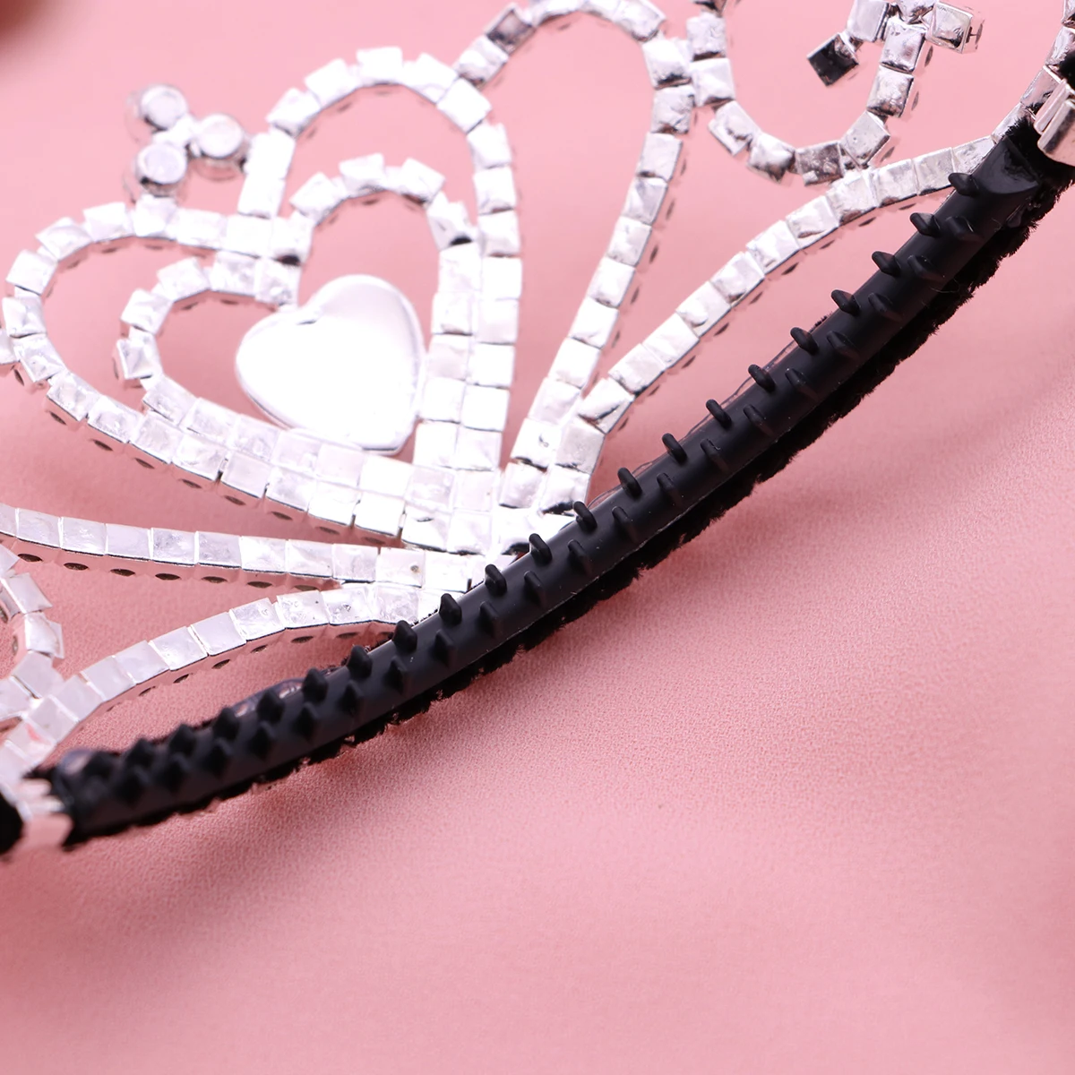 

Crystal Crown Headband Glittering Children Heart Tiara Elegant Wedding Party Accessories Lightweight Non Fading Bright Color