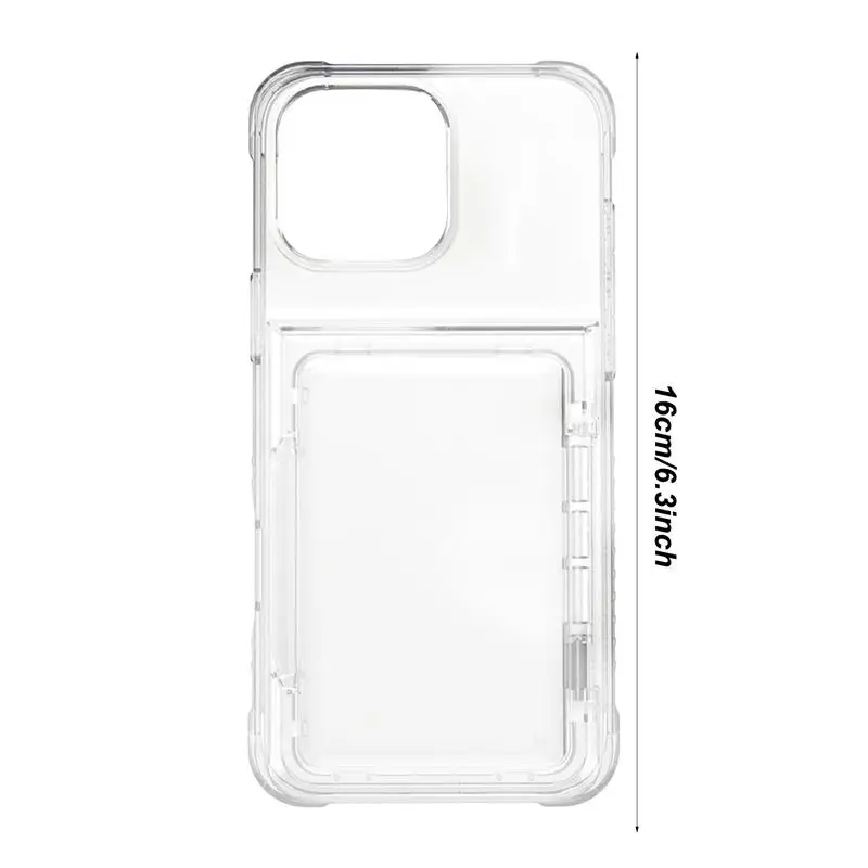 Transparent Phone Case Drop-Proof Case With Card Slot Anti-Scratch Phone Protector Protective Cover For Men Women
