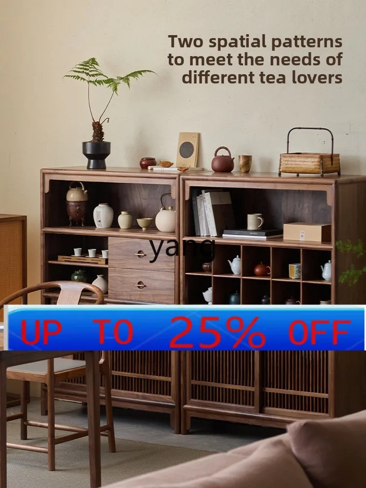 

LMMSolid Wood Small Bookcase Curio Shelf Balcony Tea Room Storage Cabinet