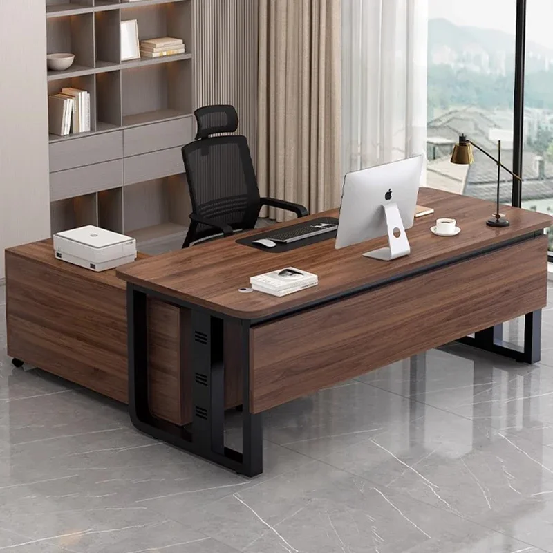 a*-Wooden Modern Office Desk Study Computer Gaming Standing Drawer Luxury Office Desk Multifunctional Ufficio Trendy Furniture^