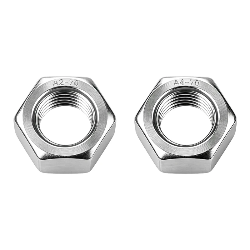 GB6170 Type1 Hex Nut Higher Strength Thicker Than Standard Nut 304&316 Stainless Steel M4 M5 M6 M8M10M12M14M16M18M20M22M24M27M30