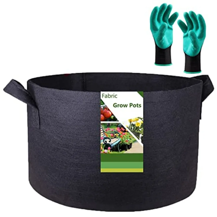 150 Gallon Big Raised Garden Bed Bag 44x24 inch Heavy-Duty Woven Polypropylene Black Grow Bag for Potato, Tomato, Herbs, Veggie