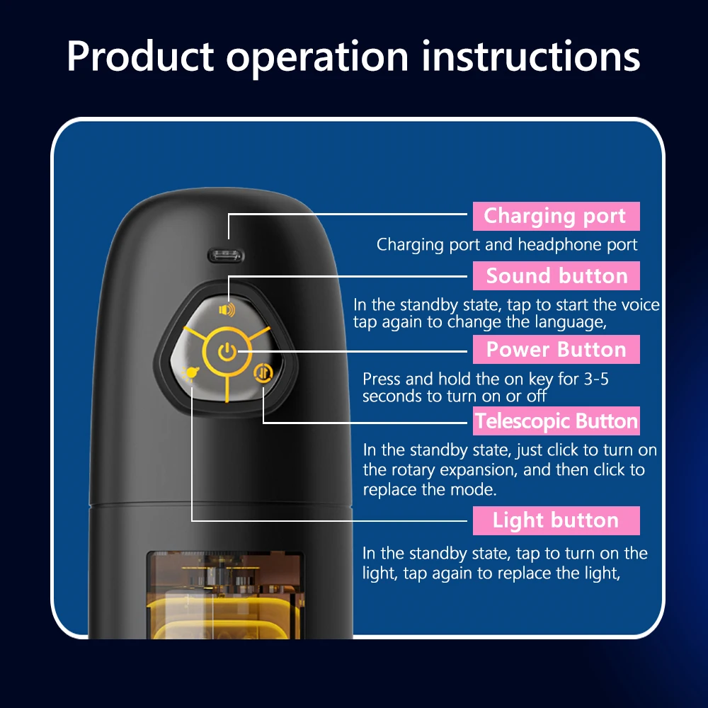 التلقائي بالكامل ذكر جهاز استمناء تهتز مص تهتز مدلك المهبل الفرج الجنس عن طريق الفم لعبة الجنس الكبار مناسبة للرجال #6