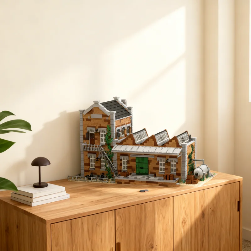 

4498 деталей MOC: Модель городка с зубчатыми крышами, строительные блоки, креативный подарок для самостоятельной сборки, декор для демонстрации, премиум-класс, для взрослых и детей, настольная игрушка для дома