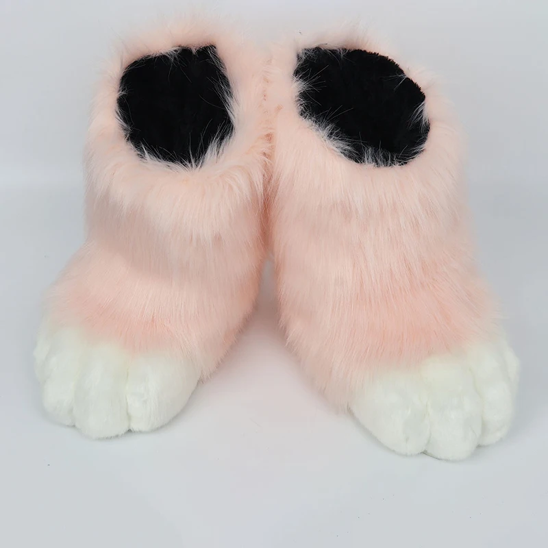 Fluffy Kig Fursuit Cosplay Paw Shoes Furry Fursuit Cosplay Rubbit Cat Boots Cute Animal Manga Party Cos Costume Performance Prop