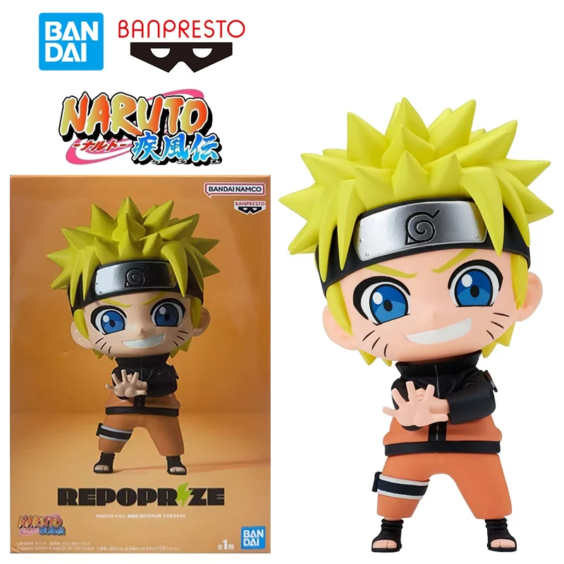 Bandai Namco Banpresto Naruto Shippuden Repoprize Uzumaki Naruto 10Cm Original Anime Figure Model Toy Birthday Gift Collection