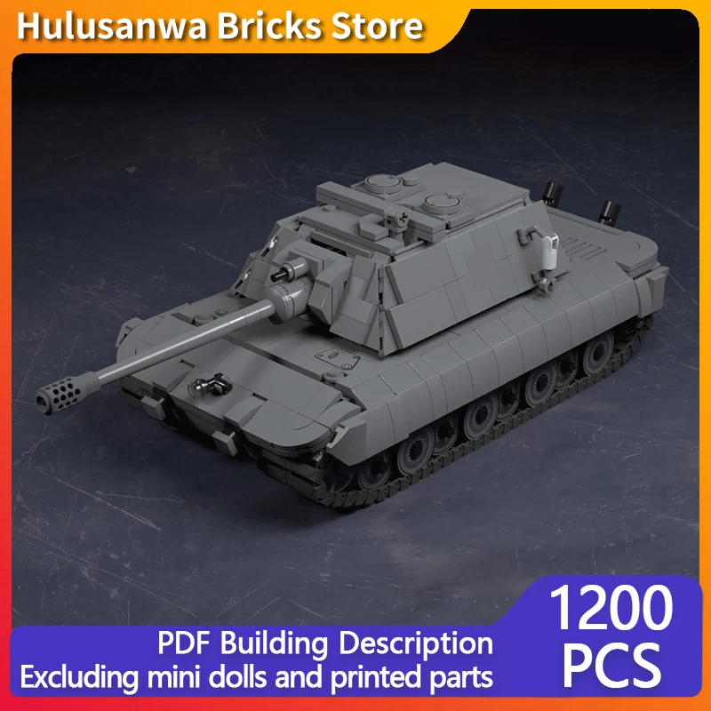 

E-100 German Heavy Tank Model MOC Building Bricks War Equipment Modular Technology Gifts Holiday Assemble Children Toys Suit