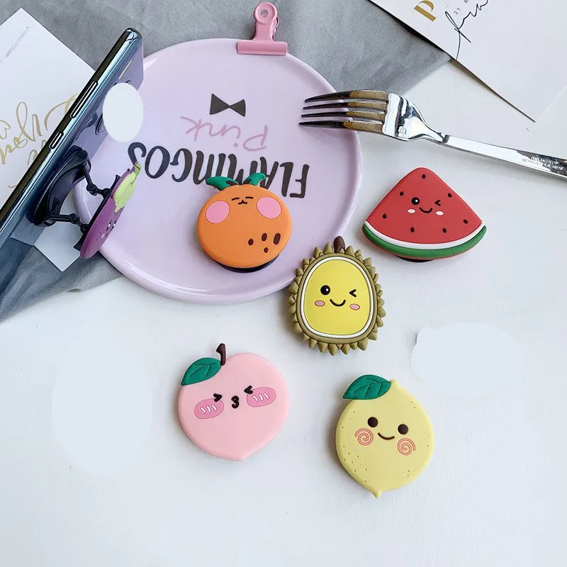 Fruits Lemon Watermelon Expanding 3D Stand Grip Mount Phone Socket Fold Mobile Smartphones Desktop Bracket Phone Stand Holder