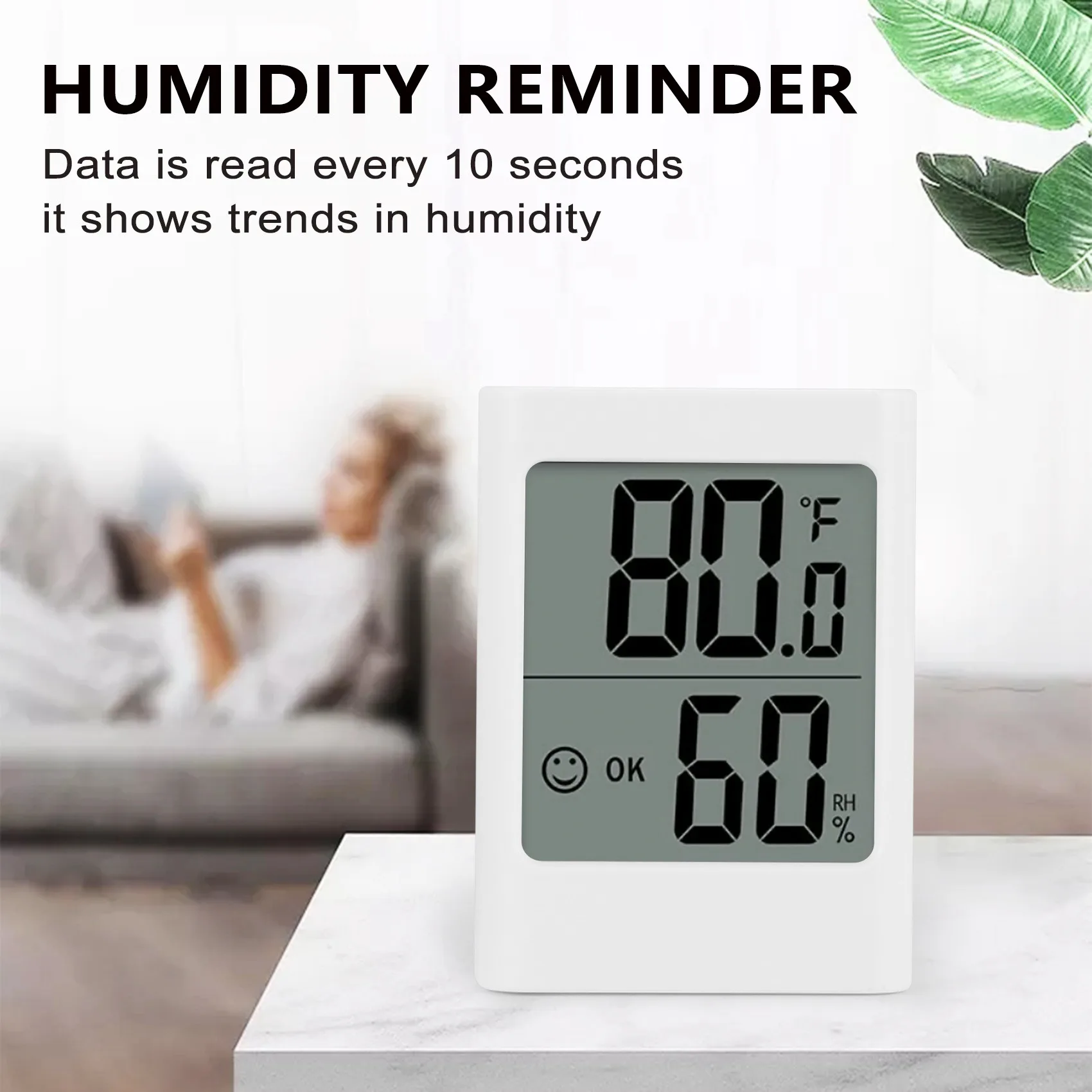 Humidity Gauge,Indoor for Home Digital Thermometer with Temperature Humidity Monitor AAA Battery Powered(Not Included)