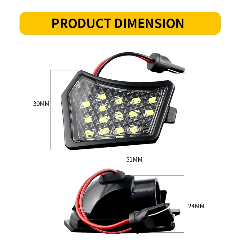 2PCS LED Front Under Mirror Lamp Puddle Light 12V For Volvo V40 V50 C30 C70 S40 S60 S80 V50 V70 XC70 XC90 Jaguar XJ XF XK/XKR XE