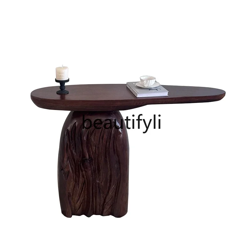 Log Xuanguantai Art Bar Table New Chinese Corridor Decorative Retro End View Platform