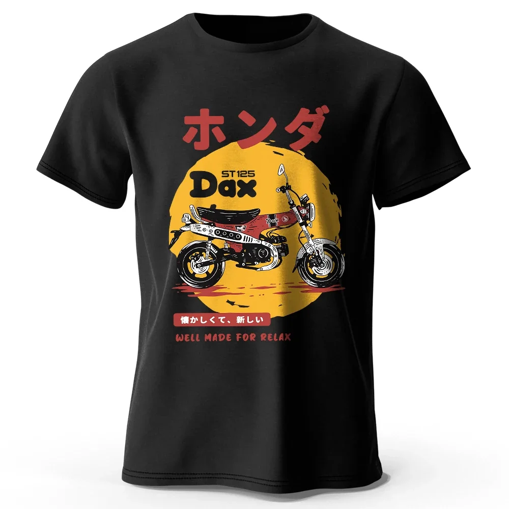 Retro Bike Art T-Shirt, 100 % Premium-Baumwolle, schmale Passform, handbemaltes Motorrad-Grafik-T-Shirt für Reitbegeisterte