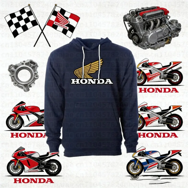 

Модная толстовка HONDA с логотипом Honda, новинка 2026 года, осенне-зимняя, унисекс, повседневная, для уличной носки, в стиле мотоциклетной одежды
