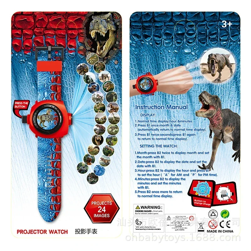 3D Projectie Dinosaurus Kinderen Horloges Kids Elektronische Digitale Horloge Jongens Meisjes Klok Horloges Christmas Gift Dropshipping