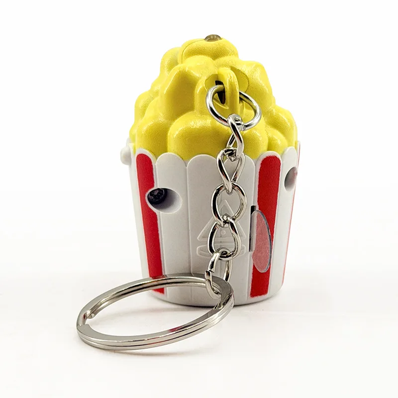 keychain popcorn new simulation creative fashion food PVC model bag car pendant Women ornaments jewelry gift llaveros