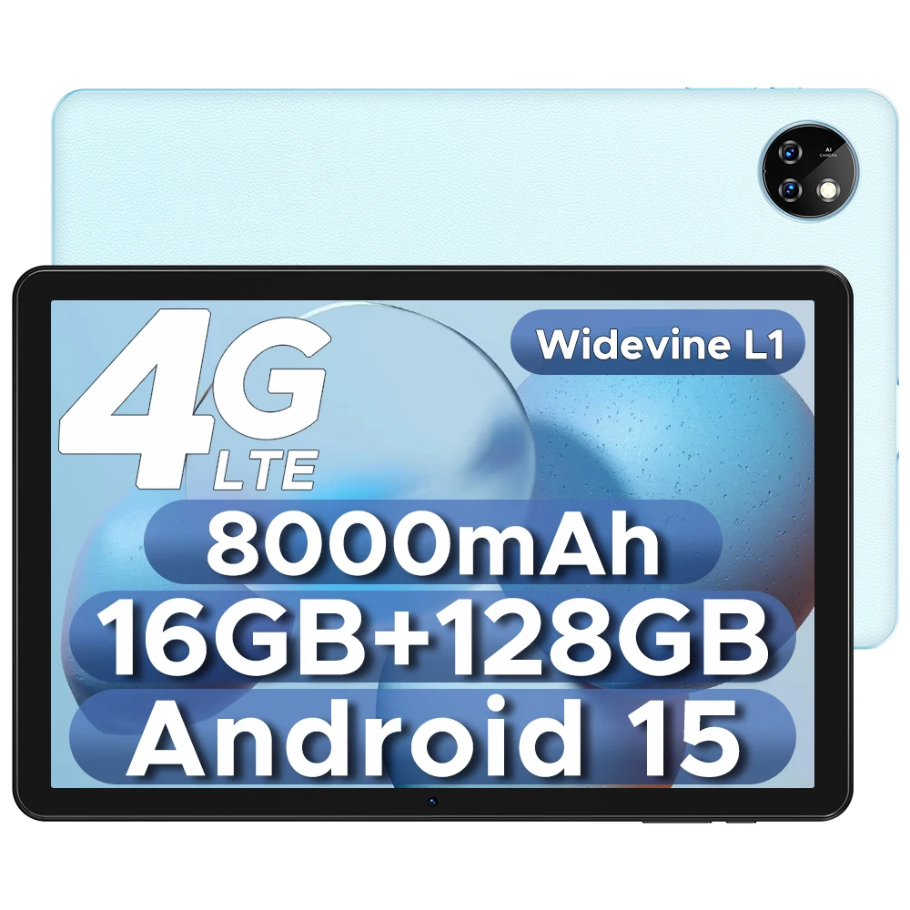 DOOGEE T10W Tablet 10.1" HD Display Android 16 24GB RAM 128GB ROM 8000mAh Grote Batterij 4G LTE Unisoc T310 Pad PC