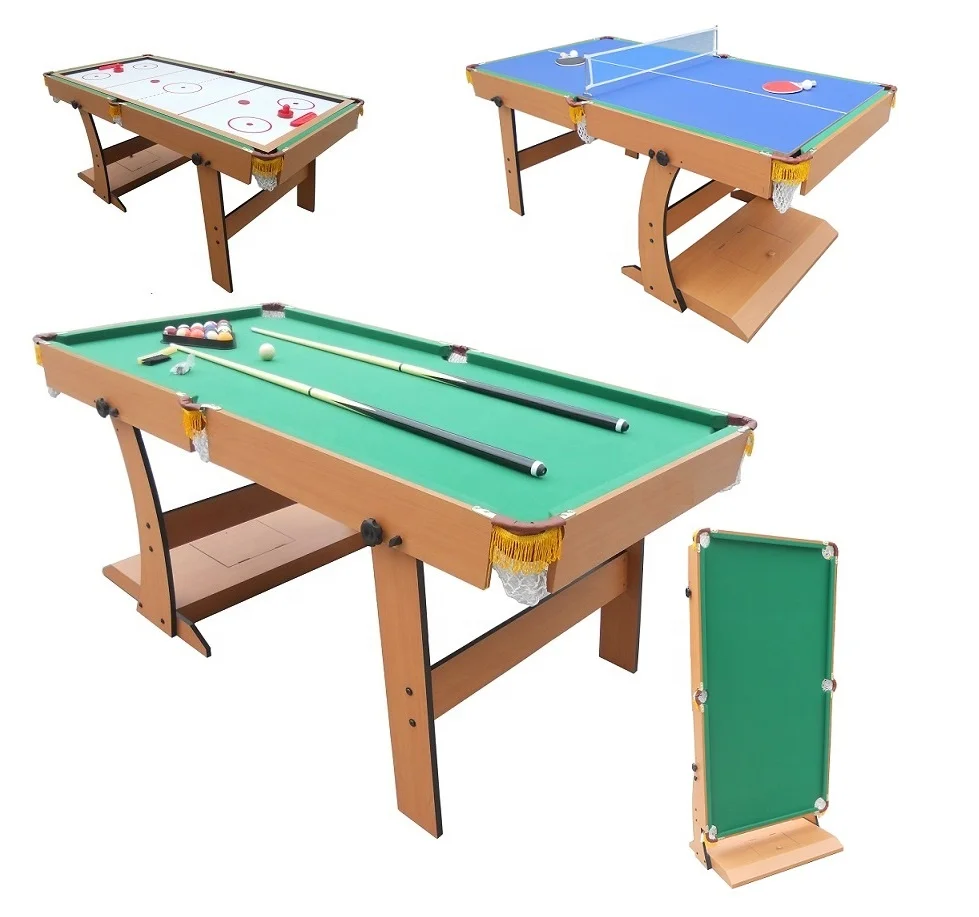 Factory Direct Sell Indoor Folding Leg 6FT Multi Functions 4 In 1 Snooker Game Billiard Pool Table Price
