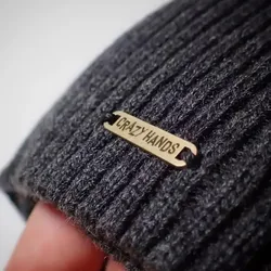 2pcs Stainless Steel Clothing Label Custom Name Logo Jewelry Engraved Bag Metal Tag Knit Cap Accessories