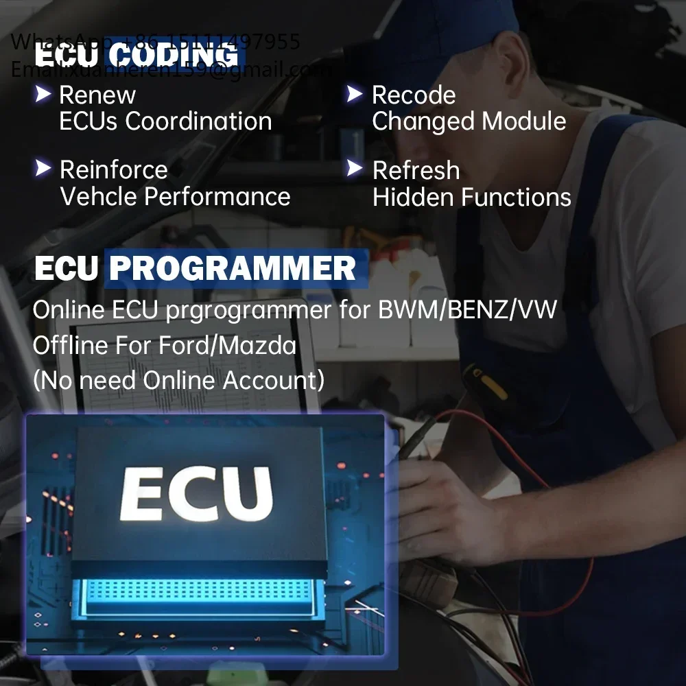 For D9S Pro All-in-One OBDII Car Scanner Online/Offline ECU Programming Topology Map IMMO/Key Program Diagnostic Tools for